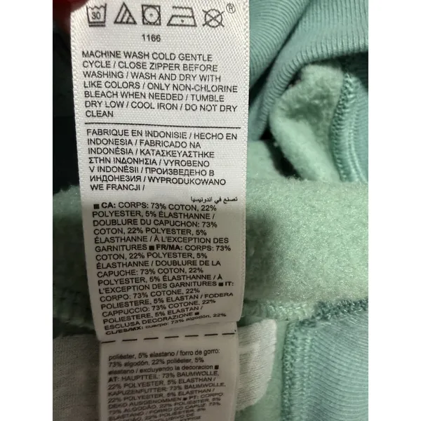 Athleta Forever Fleece Full Zip Cropped Hoodie Turquoise Women's Size Medium - Image 11