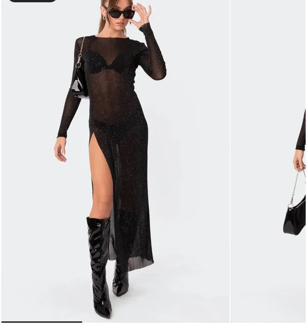 Edikted sheer sparkly dress - Image 2