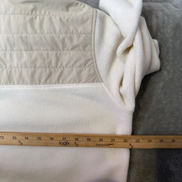 Columbia‎ Womens L Fleece Jacket Cream Full Zip Sherpa Collar Gorpcore Hiking - Image 9