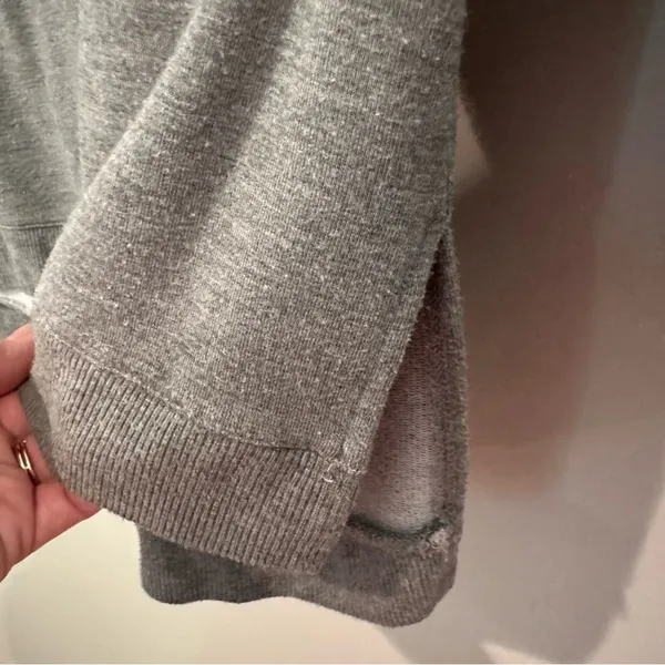 Marled Comfy Cozy Long Sleeve Split Hem Love Sweatshirt Women's Medium‎ Gray - Image 6