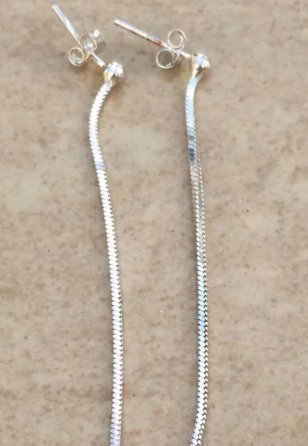 Sterling Silver 925 Two Tone Heart Long Chain Drop - Image 2