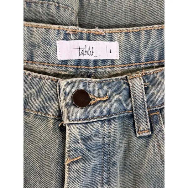 Talulah Womens Jeans Blue Denim Star Walk Barrel Baggy Loose High Rise Size L - Image 5