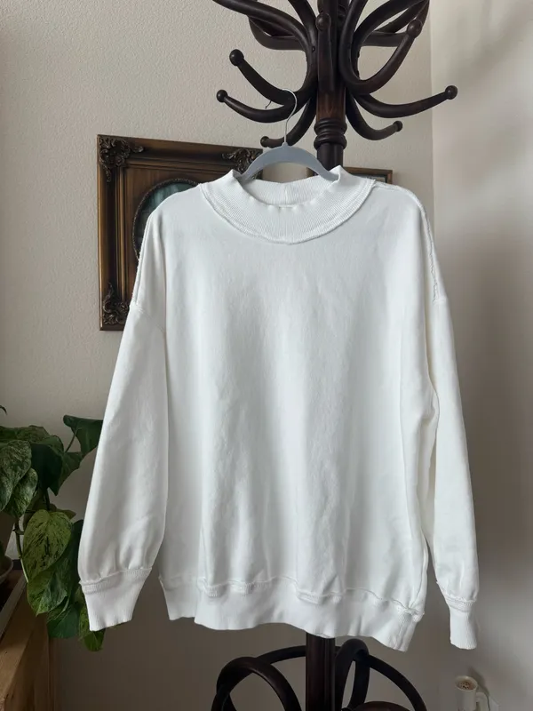 Free People Mock Neck Sweater White - Image 5