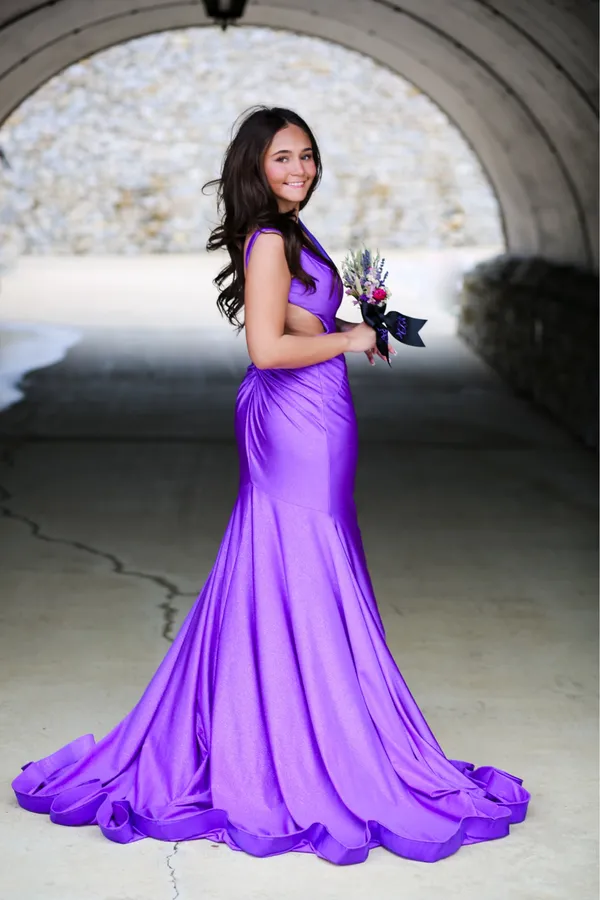 Prom Jovani Purple Dress - Image 2