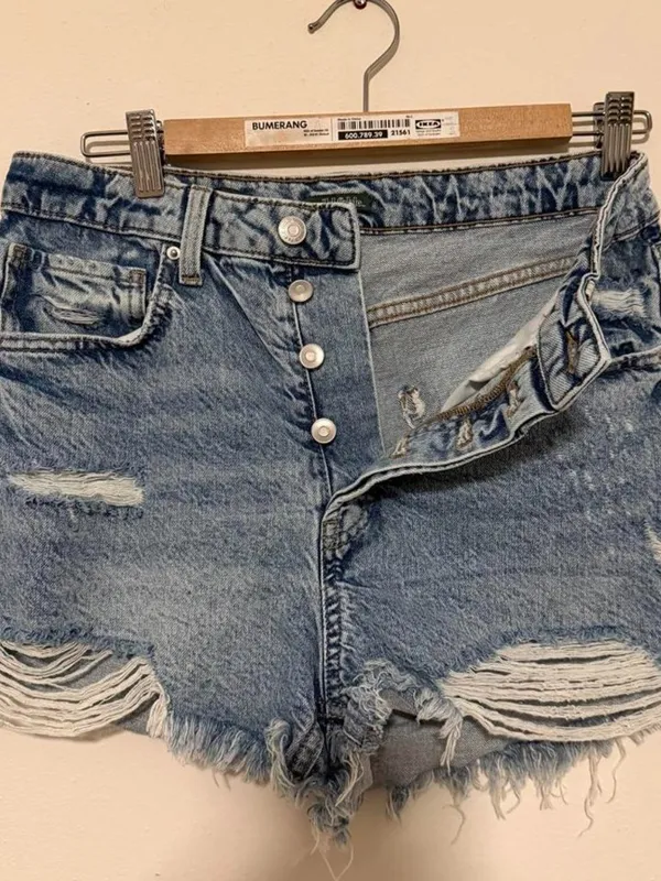 Wild Fable Distressed High-Rise Denim Shorts - Image 3
