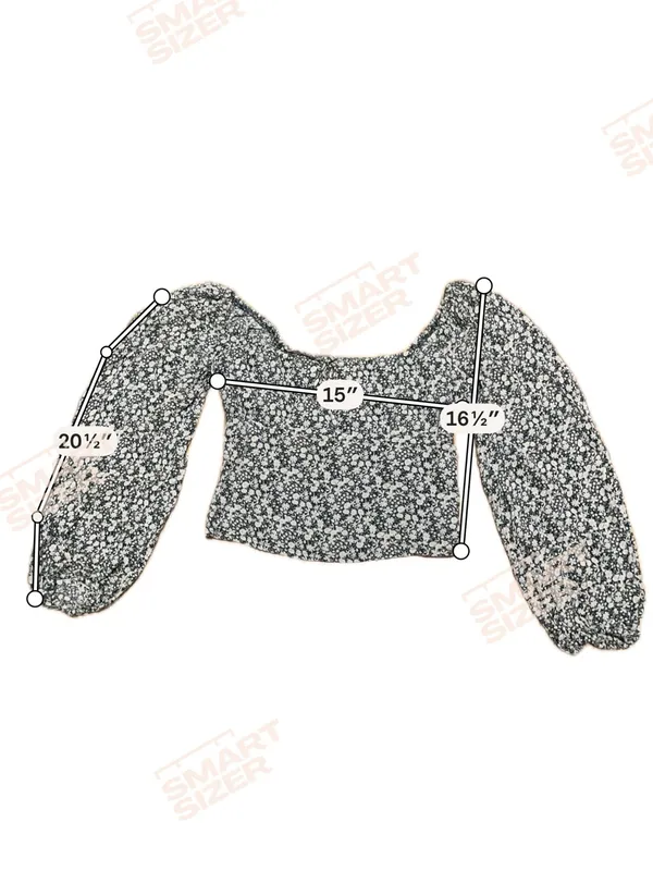 Abercrombie & Fitch Women’s Black & White Floral Long Sleeve Crop Top Size S | 1 - Image 5