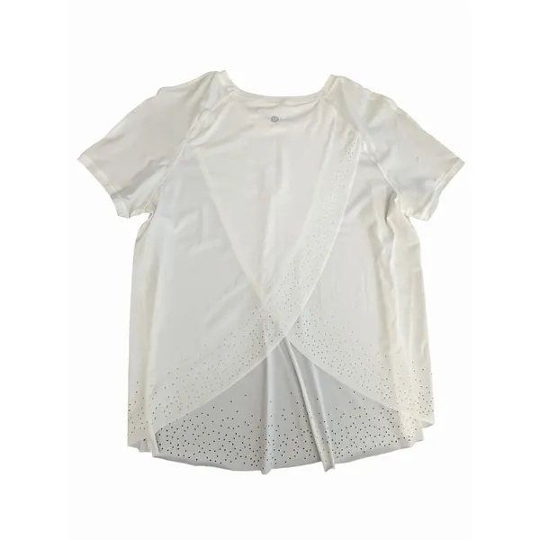 Lululemon Quick Pace Short Sleeve Shirt Women's 6 Crossover Lycra White #JJJ11-3 - Image 3