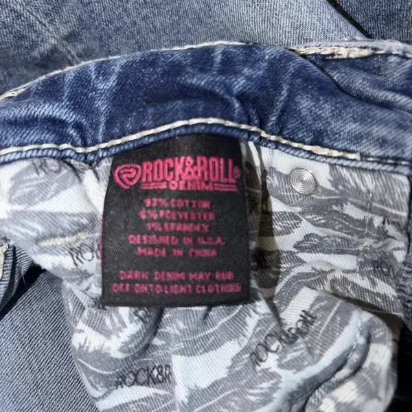 Rock and Roll Denim Cowgirl Women 26x32 distressed Mid Rise Bootcut Jeans - Image 5