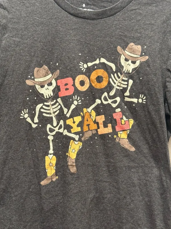 NWOT Boutique Western "Boo Y'all" Dancing Skeleton Tee - Small - Image 4