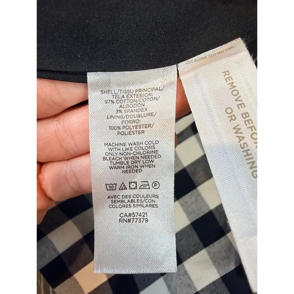 Ann Taylor Gingham Double Breasted Coat Jacket Black White Size‎ XXL - Image 6