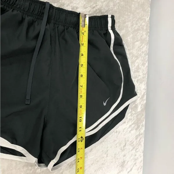 Nike dri-fit womens medium running shorts black grey brief liner elastic - Image 6