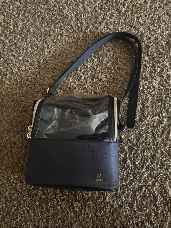 Reiavel Black Clear Top Cosmetic Crossbody Bag - Image 2