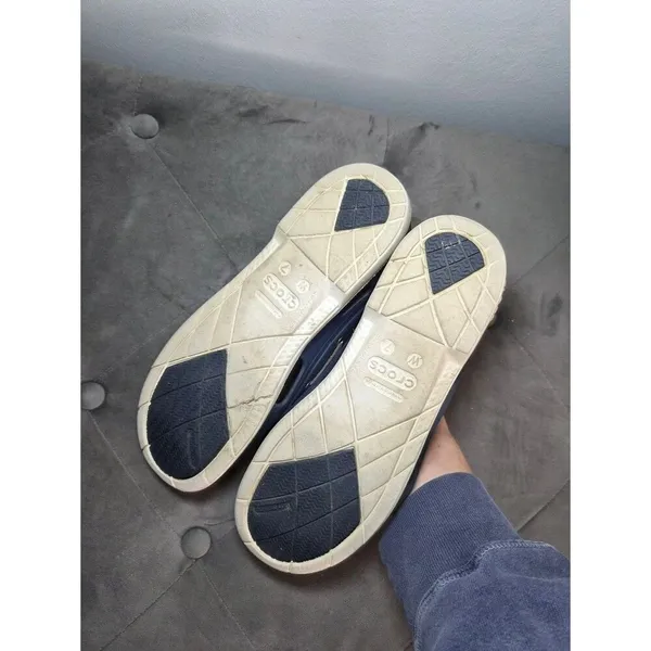 CROCS Navy Beach Boat Shoes Lightweight Sandals Slip On W 7 - Image 7