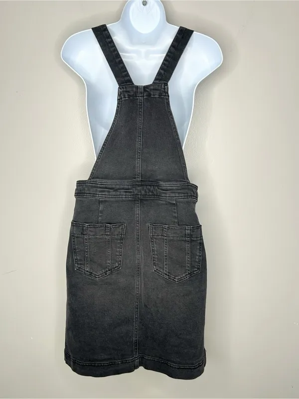 Boden Easy Overall Dress Washed Black Denim Size 4 - Image 4
