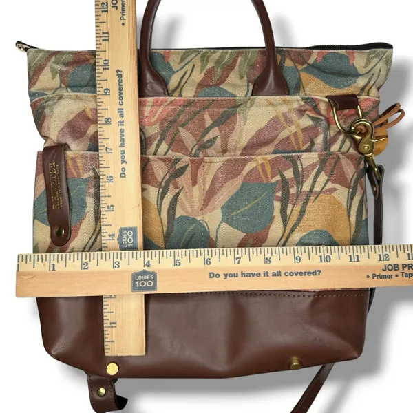 R.Riveter Otto Canvas Leather Tote Crossbody Bag Floral Breast Cancer Awareness - Image 16