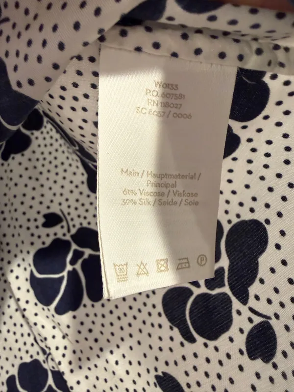 Boden Silk Blend Floral Polka Dot Ruffle Neck Amanda Blouse Top UK 10 US 6 - Image 5