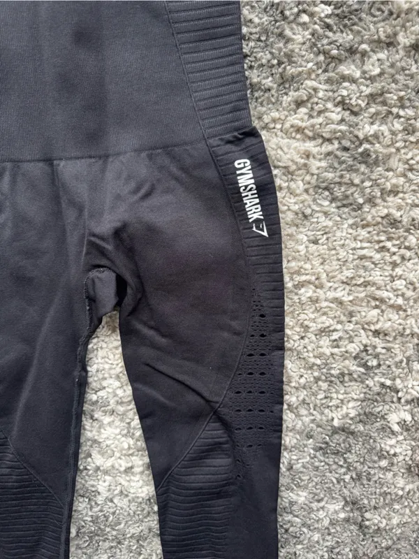 Gym Shark High-Waist Black Seamless Workout Leggings - Image 3
