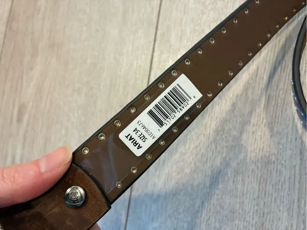 NWT Ariat Women’s Embossed Floral Nail Edge Belt Brown Size 34 - Image 2