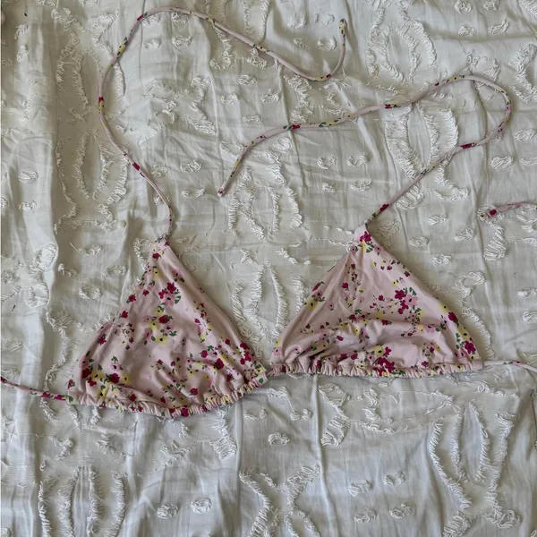 Garage Pink Floral Bikini Set with Green Accents - Image 2