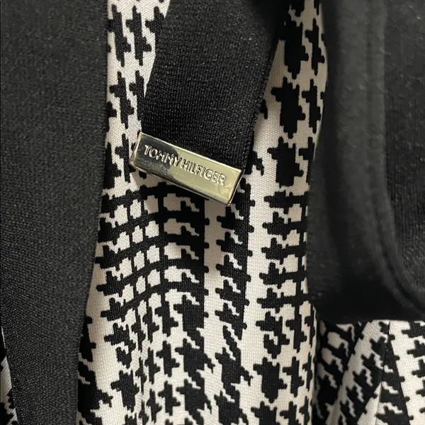 Tommy Hilfiger Black and White Plaid Long Sleeve Dress - Image 3