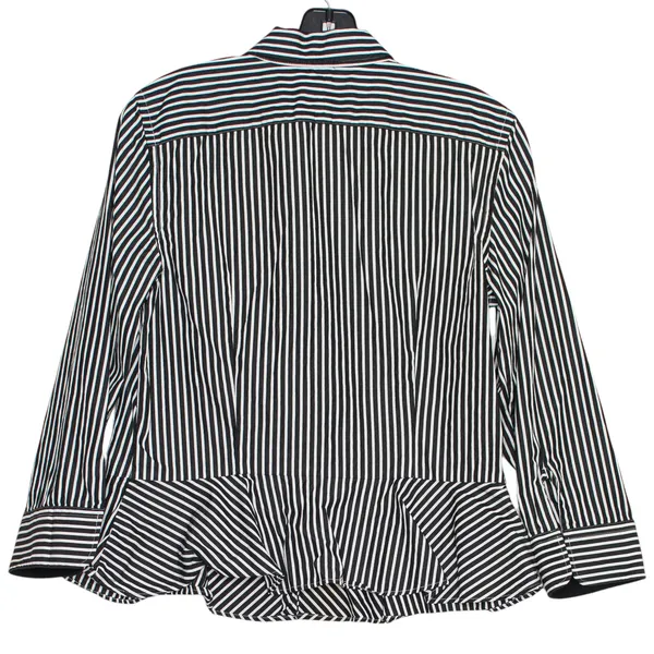 Lauren Ralph Lauren Top Preppy Business Casual Office Button Up Stripe Black 10 - Image 2