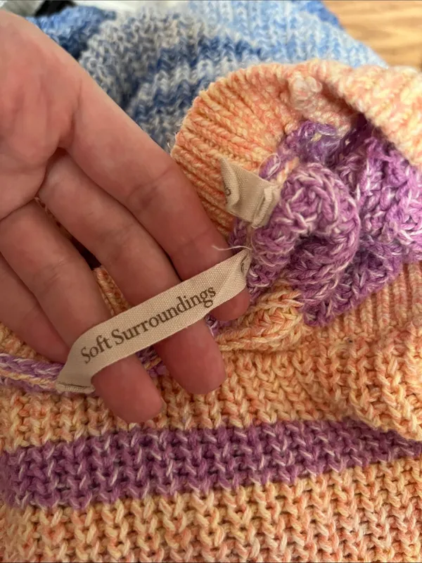 Soft Surroundings Karlie Stripe Sweater Medium - Image 3