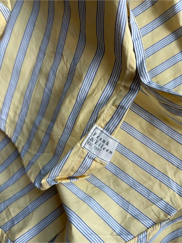 Frank & Eileen button down shirt - Barry small Yellow striped cotton - Image 6