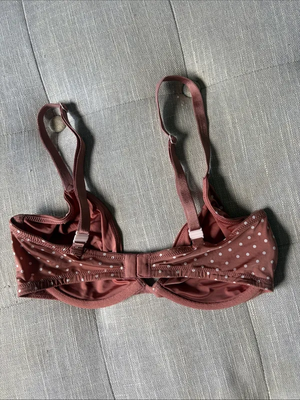 Victoria’s Secret Unlined Demi Bra Orange Polka-Dot Size 34D - Image 2