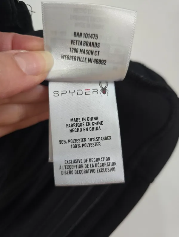 SPYDER Ferrara Black Quilted Vest with Pink Logo - Image 4