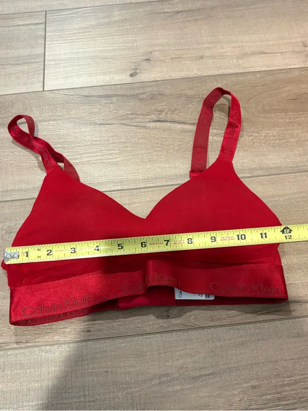 Calvin Klein Logo‎ Modern Cotton Bra metallic red size small - Image 8
