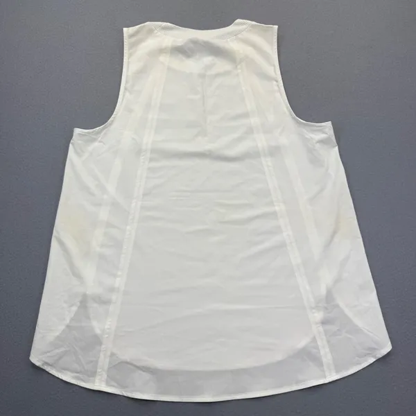 Athleta White High Neck Sleeveless Activewear Tank Top Size M Solid Relaxed - Image 5