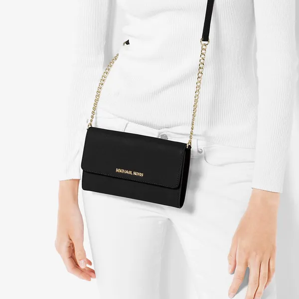 Michael Kors Jet Set Travel Saffiano Leather Smartphone Chain Wallet Crossbody - Image 16