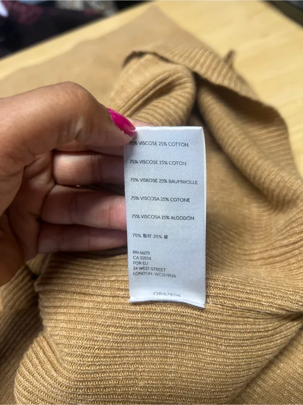 Free People Golden Hour Midi Skirt Small Golden Brown Ribbed Knit Side Slit - Image 7