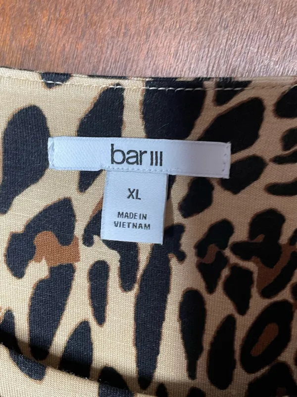 Bar III Leopard Print Long Sleeve Top Y2K Animal Print Edgy Cool Girl Size XL - Image 4