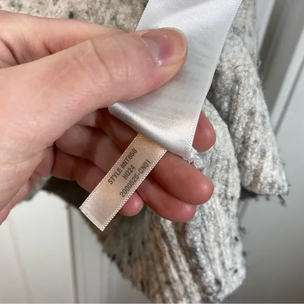 Madewell Ribbed Cotton-Blend Crew Neck Sweater Heather Dusk Grey Marl size small - Image 6