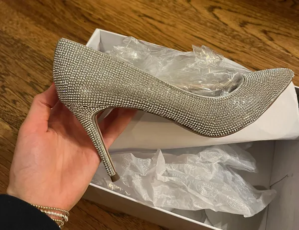 Steve Madden Attract Rhinestone Silver Multi Heels - Image 5