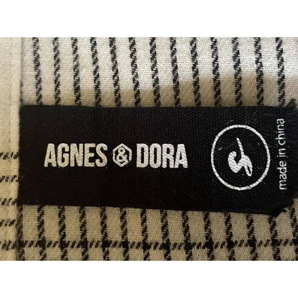 Agnes And Dora Tunic Dress Sz M -S Plaid Full Length Buttons Tie Waist - Image 3