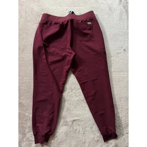 FIGS Catarina Jogger Scrub Pants‎ Zipper Pockets Burgundy Medical Size L - Image 4