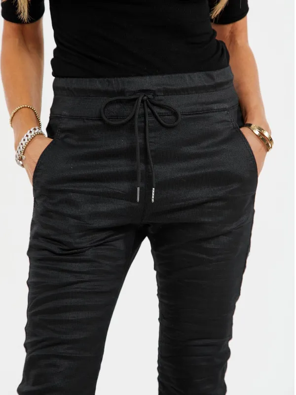 BEVY FLOG Shely Black Original Pants Size 29 | Drawstring Jogger Stretch - Image 4