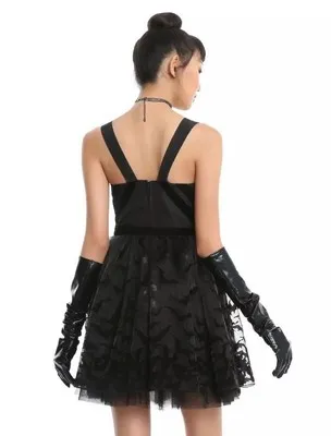 DC Comics Hot Topic Bat‎ Girl Mini Dress Med Comic Con Cosplay Grunge Halloween - Image 2