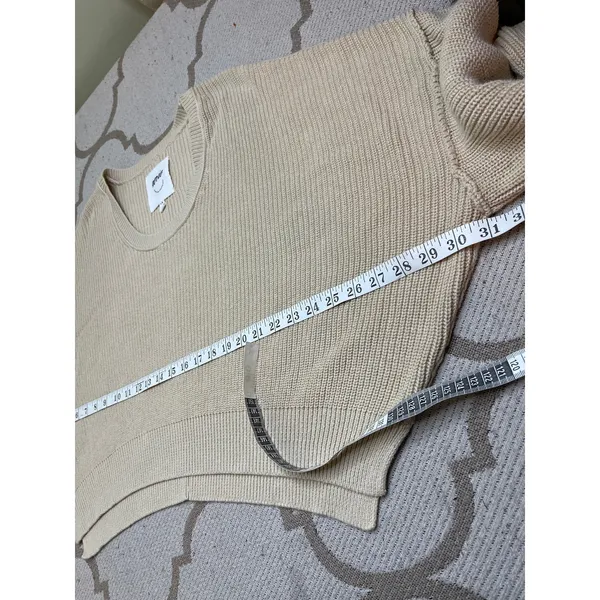 Aerie Ribbed Knit scoop neck Sweater Balloon Sleeve Cropped Relaxed Fit Size M - Image 9