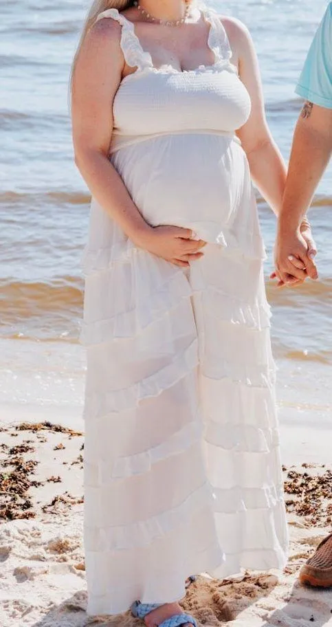 white dress maxi Size L - Image 2