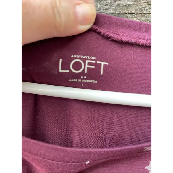 Ann Taylor Loft size L scoop neck long sleeve tee - Image 3