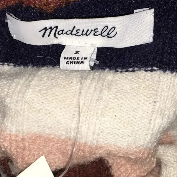 Madewell Evercrest Striped Mockneck Sweater Top XS v6x - Image 6