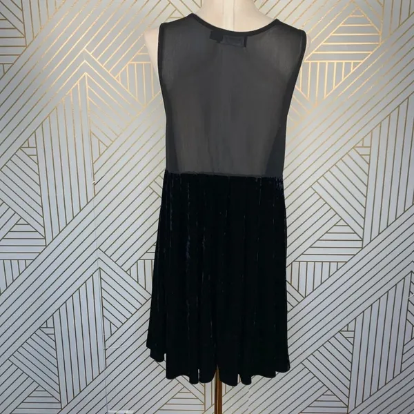 Minkpink Clean Little Black Velvet‎ Dress Sheer - Image 7