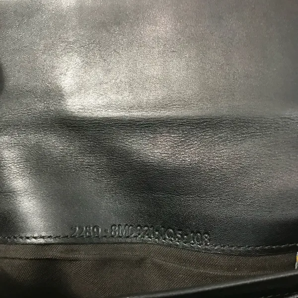Fendi Zucchino Vintage Black Logo Flap Wallet Clutch with Silver Buckle EUC - Image 8