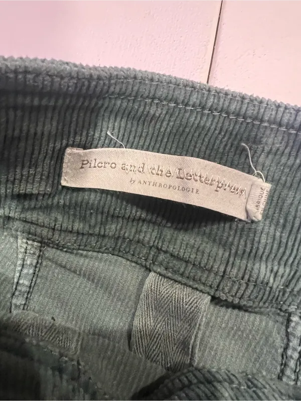 Pilcro and the Letterpress Green Corduroy High Rise Trouser Bootcut Pants Sz 28 - Image 10