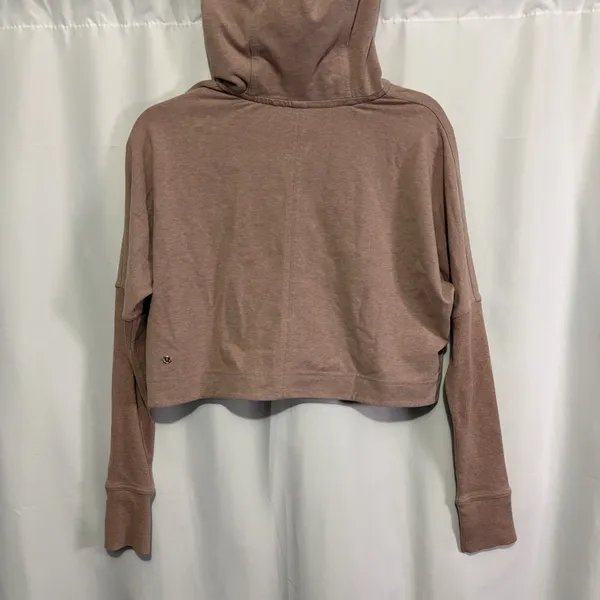 Lululemon Cropped Zip Hoodie Heathered Mauve Thumbhole Yoga Jacket Women’s 10? - Image 8