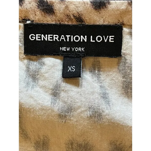 Generation Love Rumi Dress Women XS Brown‎ Leopard Babydoll Balloon Sleeve Mini - Image 9