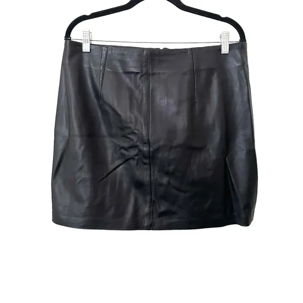 RAG & BONE‎ Heidi Leather Front Zip Mini Skirt Sz 31 - Image 3